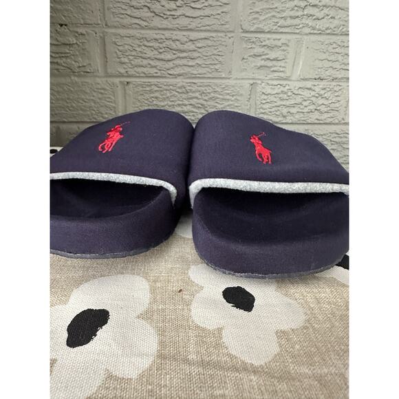 Polo Ralph Lauren Men\'s Hendrick Slide Slip On Sandals Slipper Navy Blue Size 10 main image 10